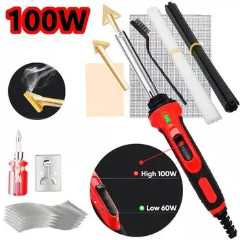 80W/100W Plastic Welder Kit 2 In 1 Plastic Welding Repair Kit Soldering Iron Gun Plastic Welding Tool With 2 Welding Heads