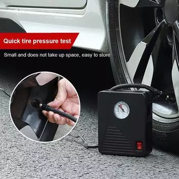 80W Car Air Compressor Air Pump 100PSI Car Tyre Inflator Electric Motorcycle Pump Air Compressor For Car Motorcycles Bicycles чёрный