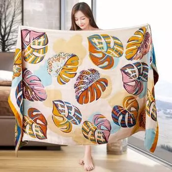 80x160 см Большое банное полотенце для купания, хлопковое стеганое одеяло с ворсом, бохо-жаккардовое тонкое одеяло для кондиционирования воздуха, пляжное полотенце