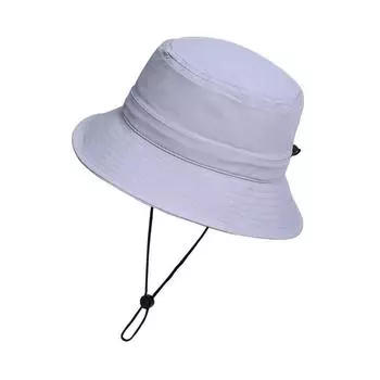 8121 Sun Protection Hat Bucket Hat Summer Sun Hat Outdoor Hiking Sun Men Ponytail Bucket Hat Fishing Hat Children Light gray