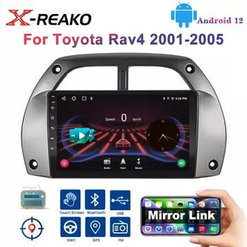 8163 Android 12 для Toyota RAV4 Rav 4 2001 2002 2003 2004 2005 2006 Автомобильный радиоприемник, мультимедийный проигрыватель 2 Din Carplay, стерео, GPS, DVD 4 core 1GB+32GB carplay