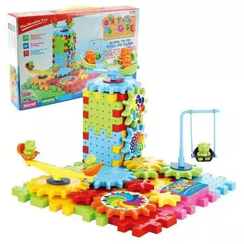 81 предмет DIY Gear Building Blocks Toy Set Learning Blocks Motorized Spinning Gears Construction Toy