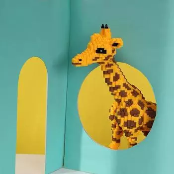 8200 шт. + Волшебные строительные блоки с изображением панды и жирафа, микрособранные соединительные кирпичи, фигурка, 3D модель, игрушки для рождественского подарка 6727(No Box)