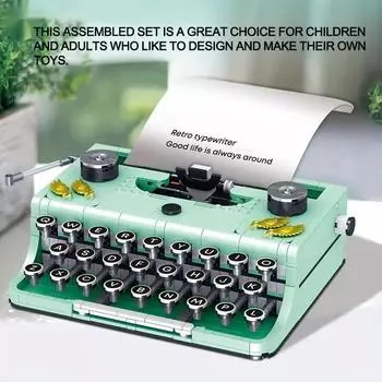 820 шт., строительные блоки для пишущей машинки, классические творческие идеи, машина, ретро, микро-строительные блоки, игрушки для взрослых, детские рождественские подарки зелёный