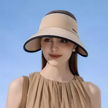 8231 New Arrival Big Brim Topless Hat Hat Female Fashion Sun Hat Summer Sun Protection Sun Hat Casual Easiest for Match K-style Khakis