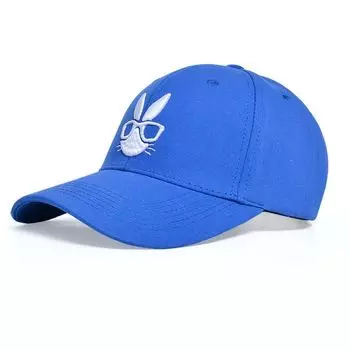 8276 Summer K-style Face-Showing Small Hat Sun Protection Outdoor Sports Female Sun-Poof Peaked Cap Rabbit Embroider Baseball Cap Blue