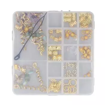 82 шт. дреды для волос кольца заколки для волос заколки для волос сплав плетеные аксессуары для волос набор для свадьбы день рождения