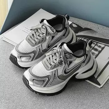 8319 Кроссовки папы Чжао Рут, оригинальные весенние серебристые повседневные спортивные туфли, женские туфли на толстой подошве, увеличивающие рост 35-SIZE