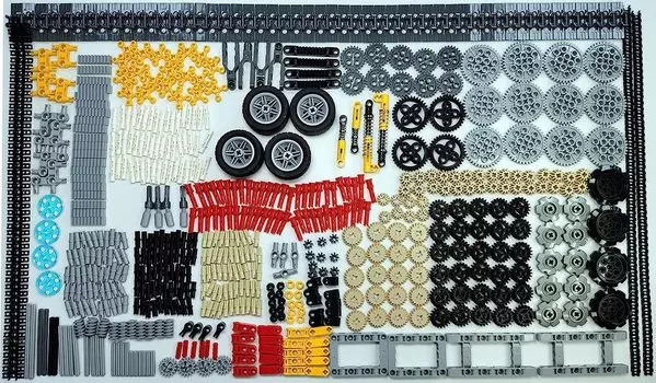 833 детали MOC Technic STEM, набор строительных блоков «Автомобильная шестерня, ось, колесо», набор аксессуаров, соединительный штифт цепи, блок, амортизатор