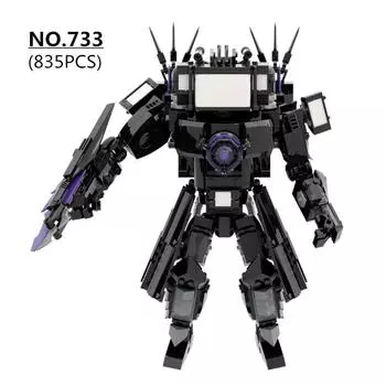 835 шт./компл. Skibidi Toilet Giant Version Upgraded Titan TV Man Building Blocks DIY Assembled Bricks Toys for Boys Christmas Gifts