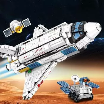 836 шт. Космическая серия Шаттл 8 в 1 ракетный строительный блок игрушка в подарок без коробки