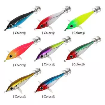 83mm Luminous Squid Lure Night Fishing Lamp Hook Fish Shaped Cuttlefish Attracting Lure Realistic for Saltwater Freshwater 83mm