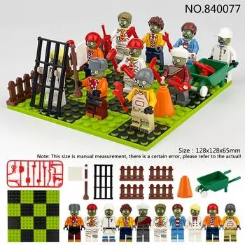 840077 Зомби серии Кукла Растение Сцена Строительные блоки Детские строительные блоки Игрушка в подарок