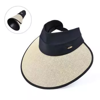 8435 Summer Outdoor Sunshade Sun Protection Hat Easiest for Match K-style Face Cover Sun Hat Vinyl Big Brim Topless Hat Children Beige
