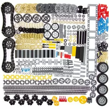 844 детали Technic, набор осей передач, блоки Lego, колеса, соединительный штифт цепи, шарнир, колесо грузовика, бака, амортизатор, рулевой вал для Moc STEM