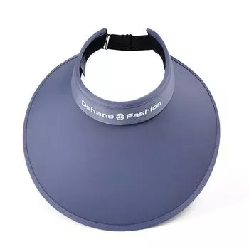 8465 Summer Big Brim with Cap with Fan Women s Outdoor Crownless Sun Hat K-style Fashion All-Match Sun Protection Sun Hat Light version-deep loose gray