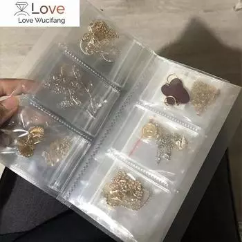 84 сетки прозрачные ювелирные изделия альбомы для хранения подарков с застежкой-молнией сумки для ожерелий и колец переносной чехол для демонстрации сережек