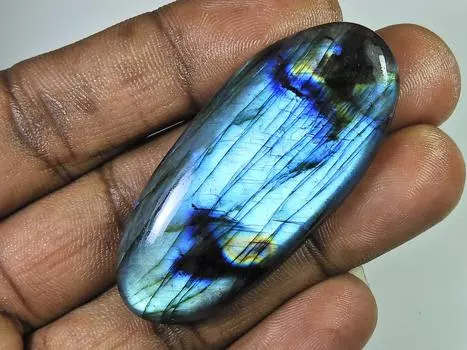 84Cts. Натуральный лабрадорит Multi Fire Oval Cabochon Loose Jewel Stone 24X54X7MM SK-1115