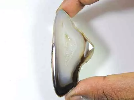 84Cts. Окрашенный черный друзовый агат фантазийный кристалл кабошон россыпью драгоценный камень 32X63MM SK-2251