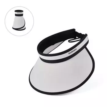 8534 Summer UV Protection Fashion Topless Hat Easiest for Match Ice Silk Big Brim Show Face Small Sun Protection Sun Hat Female Champagne Rice