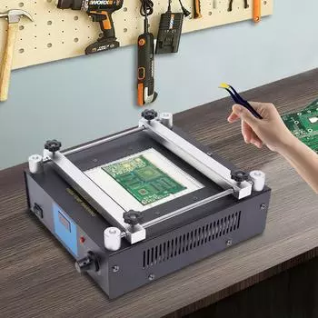 853A Инфракрасный предварительный нагреватель BGA паяльная станция Предварительный нагреватель 450 Вт ИК Инфракрасный предварительный нагреватель SMD PCB Горячая пластина Предварительный нагреватель 110V коричневый