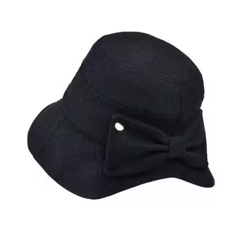 8559 Easiest for Match K-style Bow Fisherman Hat Artsy New Arrival Fashion Women s Hat Show Face Small Bucket Bucket Hat Black