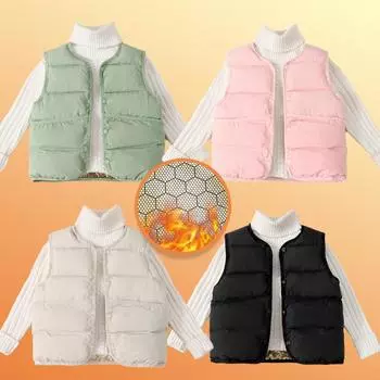 858 children s graphene black gold cotton vest solid color vest boys and girls vest medium and small children direct sales 90 yards бежевый