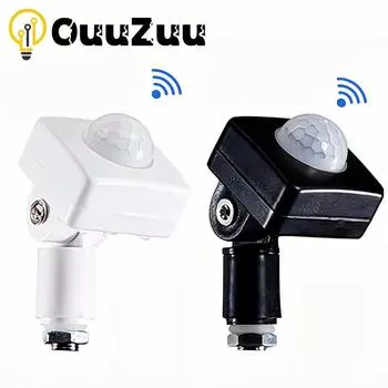 85-265 В IP65 Датчик движения Регулируемый PIR-переключатель Ультратонкий светодиодный прожектор PIR Водонепроницаемый Открытый датчик движения Детектор чёрный