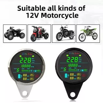85 мм мотоциклетный GPS спидометр тахометр и указатель уровня топлива 0~99999 км/ч одометр 2 в 1 мотоциклетный манометр для шин с сигнализацией
