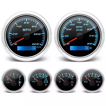 85 мм тахометр GPS спидометр для автомобиля лодка многофункциональный комплект датчиков с датчиком 52 мм температура воды вольт давление масла счетчик топлива