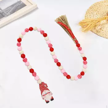 85 см/33,5 дюйма деревянная бусина-гирлянда с кистями, четки, настенное украшение, сельская местность, бохо B