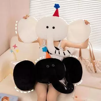 85 см мультяшный мягкий слон с большими ушами плюшевая подушка для сиденья игрушки милые мягкие подушки куклы для подарка на день рождения фестиваль украшения 85cmX60cm белый