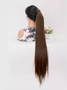 85 см светло-коричневые длинные прямые накладные волосы на липучках 34inch