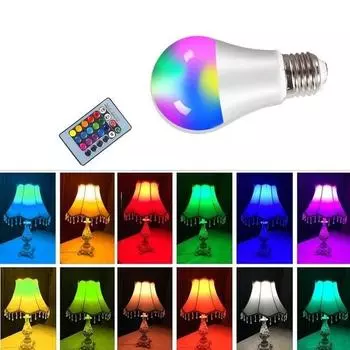85 В-265 В E27 RGB светодиодные лампы 4 Вт 10 Вт 15 Вт RGBW свет светодиодная лампада сменная цветная RGBW светодиодная лампа с ИК-пультом дистанционного управления 4w&E27- 85-265V