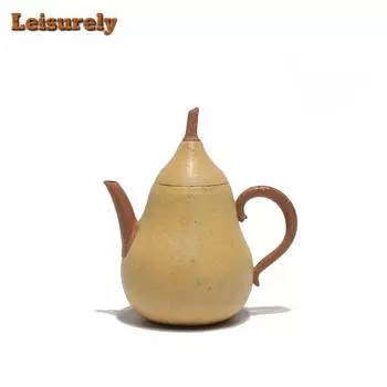 85ml Creative Yixing Purple Clay Teapots Handmade High Pear Pot Raw Ore Downhill Mud Tea Maker Kettle Zisha Tea Set Tea Services