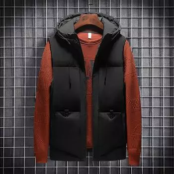 8611-P65 Жилет мужской осенне-зимний хлопковый пиджак жилет с плечами пуховик хлопковый мужской M серый