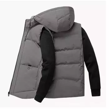 8611-P65 Жилет Мужская стеганая одежда Жилет Trend Down стеганая одежда Куртка Мужская одежда M серый