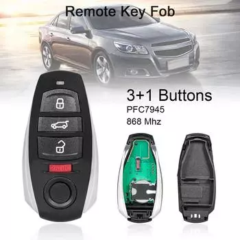 868 МГц 3 + 1 кнопки смарт-автомобильный дистанционный ключ с чипом ID46/PCF7945, подходящий для Volksw-agen 2010-2014