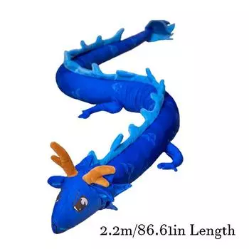 86 дюймов Дракон Китайский Плюшевая Игрушка Подушка Супер Мягкая Подушка Животное Дети Взрослые Подарок синий