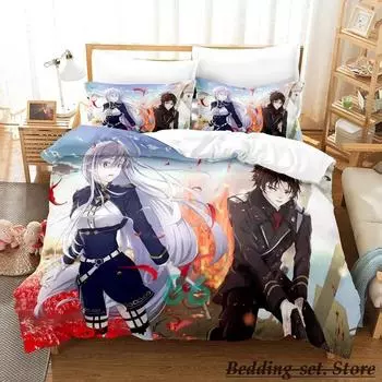 86 Восемьдесят шесть комплектов постельного белья Single Twin Full Queen King Size Bed Set Adult Kid Bedroom Duvetcover Sets Anime Parure de lit Bed 70x133cm 2pcs