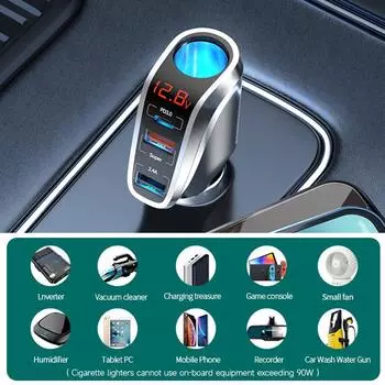 86 Вт сверхбыстрая зарядка автомобильное зарядное устройство многопортовый адаптер прикуривателя 66 Вт + PD 20 Вт быстрая зарядка телефонное зарядное устройство для iPhone/Android