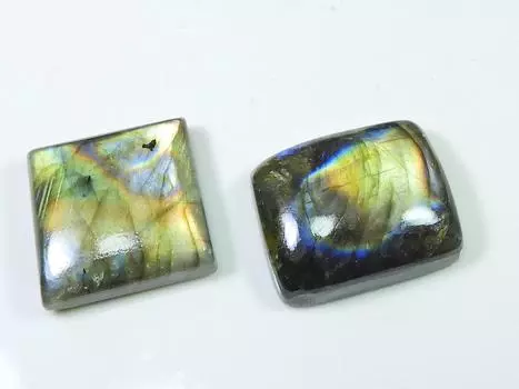 87Cts. Labradorite 2Pcs Octagon Multi Cabochon Natural Gemstone 22-26MM SK-1293