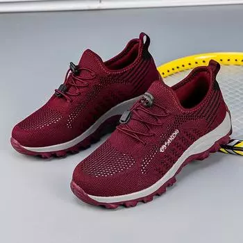 8807 men s and women s flying woven shoes mesh spring and summer low-top ventilation holes outdoor hiking shoes elderly casual sports shoes 36