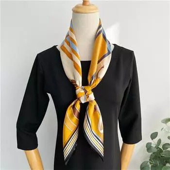 88*88 см квадратный шелковый шарф женский модный принт маленький шейный платок офисный женский пояс для волос носовой платок женский платок шаль 88*88CM золотой