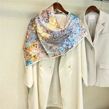 88*88 см Женский 100% Шелковый шарф Шаль Квадратный шарф Шейный платок 88*88cm синий