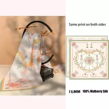 88*88cm 16MM 100% Mulberry Silk Scarf Luxury Printed Square Shawl Elegant Lightweight Soft Fashion Accessory Premium Gift for Women Chic 88*88CM