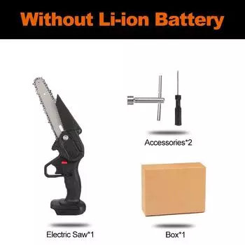 88 В 3000 Вт Мини 6-дюймовая электрическая бензопила аккумуляторная деревообрабатывающая бензопила для обрезки одной рукой садовая лесозаготовительная пила электроинструмент Only machine
