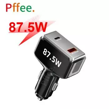 88 Вт 65 Вт USB C + QC4.0 Сверхбыстрая зарядка Автомобильное зарядное устройство Тип C Вилка кабеля PD-адаптер Дорожная USB-зарядка чёрный