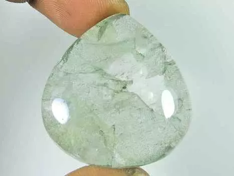 88Cts. Садовый кварцевый грушевидный кристалл кабошон россыпью драгоценный камень 34X36X9MM SK-3382