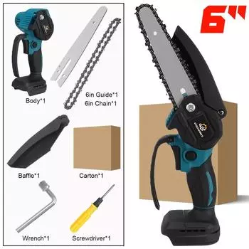 88VF 6-дюймовая бесщеточная электрическая пила, мини-бензопила, аккумулятор, дисплей, резак по дереву, садовый электроинструмент для Makita, аккумулятор 18 В Only machine